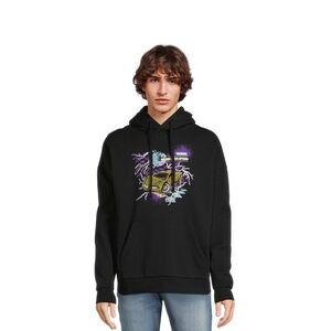 No Boundaries Men's Graphic Print  Hoodie Black long sleeve. Size 2XL(50-52)